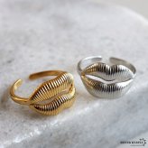 ステンレス リップリング 唇リング リブ 個性的 ゴールド 18K GP シルバー フリーサイズ レディース 女性 指輪 金属アレルギー対応