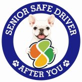 カーサイン 高齢者マーク SENIOR SAFE DRIVER フレンチブルドッグ ステッカー シール 直径13cm 肉球 日本製 車