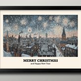 日本製 メリー クリスマス Xmas Christmas サンタクロース ビンテージイラスト A3 サイズ ポスター アート おしゃれ 絵画 インテリア 北欧 イラスト マット紙 艶消し アートパネル 額 フレーム デザイン 壁掛け ギフト 新築祝い ディスプレイ  速達 送料無料