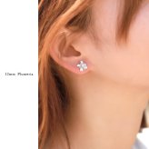 ハワイアンジュエリー ピアス ハワイアン ピアス プルメリアピアス 花 12mm ジルコニア シルバー925 ロジウムコーティング キャッチ メール便 20G ゲージ 彼女 妻 女性 レディース 誕生日 プレゼント ハロウィン 【品番：SE53238】