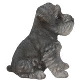 置物 woobia ウービア 犬 ミニチュアシュナウザー お座りシュナウザー グレー 高さ17.5cm ひげ リアル 本物そっくり イギリス生まれ 職人手彩色 縁起物 戌年 玄関 インテリア 新築祝い 引っ越し祝い 開店祝い 出産祝い 誕生日 お祝い ギフト プレゼント 犬好き シュナウザー好き