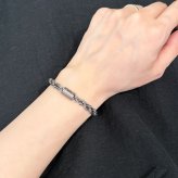 アルマーニエクスチェンジ ブレスレット メンズ レディース ガンメタル ステンレス A|X ロゴ チェーン ユニセックス アクセサリー 誕生日 記念日 プレゼント ギフト ARMANI EXCHANGE 並行輸入品 成人 卒業 入学