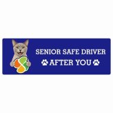 カーサイン 高齢者マーク SENIOR SAFE DRIVER ヨーロピアンバーミーズ ステッカー シール 長方形 20x6.7cm 肉球 日本製 車
