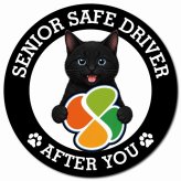 カーサイン 高齢者マーク SENIOR SAFE DRIVER 黒 マグネット 強力 直径13cm 肉球 日本製 車 ステッカー