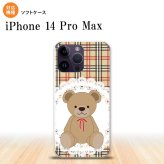 iPhone14 ProMax iPhone14 Pro Max スマホケース 背面ケースソフトケース くま チェック レース 茶 赤 2022年 9月発売 nk-i14pm-tp754