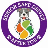 カーサイン 高齢者マーク SENIOR SAFE DRIVER アメリカンスタッフォードシャーテリア ステッカー シール 直径13cm 肉球 日本製 車