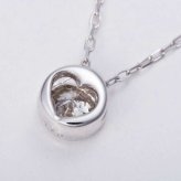 ダイヤモンド ネックレス K18WG 0.1ct フクリン ペンダント 18金 ホワイトゴールド 一粒 ダイヤ シンプル アクセサリー レディース ジュエリー ギフト プレゼント 贈り物