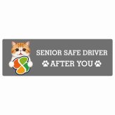 カーサイン 高齢者マーク SENIOR SAFE DRIVER エキゾチックショートヘア ステッカー シール 長方形 15x5cm 肉球 日本製 車