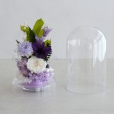 プリザーブドフラワー お供え花 クリアドーム 花あかり｜プリザーブドフラワー お供え花 仏花 クリアドーム 仏壇用 初盆 新盆 四十九日 一回忌 お手入れ簡単 水替え不要 ほこりが入りにくい お悔やみ お彼岸 即日発送 送料無料