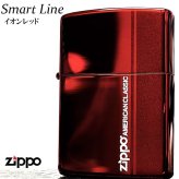 ZIPPO ライター スマートライン イオンレッド おしゃれ ジッポ ロゴ 赤 シンプル かっこいい レディース メンズ プレゼント ギフト