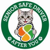 カーサイン 高齢者マーク SENIOR SAFE DRIVER アメリカンショートヘア ステッカー シール 直径13cm 肉球 日本製 車