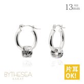 ハワイアンジュエリー フープピアス ピアス ホワイトゴールド ピアス 外径13mm クロッシングピアス スクロールチューブ 小ぶり ゴールド 揺れる 片耳(1個)購入可 K14 14KPM2053 彼女 妻 女性 レディース プレゼント ハロウィン 【品番：GE213W】
