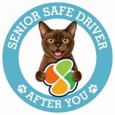 カーサイン 高齢者マーク SENIOR SAFE DRIVER バーミーズ ステッカー シール 直径13cm 肉球 日本製 車