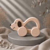 国産ヒノキのイヌのコロコロ｜木製おもちゃ・ころころ転がして遊べる犬のおもちゃ｜出産祝い・誕生日プレゼント