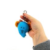 たべっ子どうぶつ マスコットリール キーホルダー ぞう 青 キーリング アクセサリー
