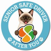 カーサイン 高齢者マーク SENIOR SAFE DRIVER シャム マグネット 強力 直径13cm 肉球 日本製 車 ステッカー