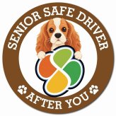 カーサイン 高齢者マーク SENIOR SAFE DRIVER イングリッシュコッカースパニエル マグネット 強力 直径13cm 肉球 日本製 車 ステッカー