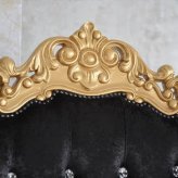 椅子 チェア 脚付 ロココ ゴールド 女王様の椅子 幅93cm ブラック アンティーク調 ロココ調 姫系 プリンセス 猫脚 ヨーロピアン 輸入家具 オシャレ 写真館 ファンタジー 映画 おとぎの国からやって来た “王様の椅子”と“女王様の椅子 イス