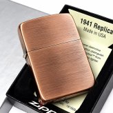 ZIPPO ライター 1941 復刻 レプリカ ジッポライター かっこいい 銅古美 アンティークカッパー シンプル スタンダード 丸角 ギフト おしゃれ メンズ プレゼント