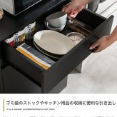 ゴミ箱付きキッチンカウンター 幅56cm×奥行42cm×高さ80cm コンパクト 大容量 ナチュラル パーティクルボード メラミン 組立品 使いやすく分別ラクラク 2連タイプと3連タイプの2種類をご用意しました 理想のキッチン空間を作り出します