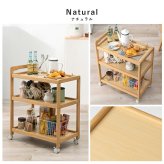 収納家具 ラック キッチンワゴン VW-7977 天然木 ワゴン 幅34×奥行59cm 木製 サブテーブル マルチ キッチン リビング コンパクト ワゴン収納 食器 調味料 作業用 キャスター付き 移動楽々