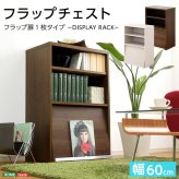 収納家具 ラック DEALS-ディールズ- フラップ扉1枚タイプ DS60-F1--WAL ウォールナット ホームテイスト ディスプレイ シリーズ 本棚 ブック フラップ フラップチェスト