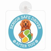 カーサイン 高齢者マーク SENIOR SAFE DRIVER アイリッシュセター 車内用 吸盤タイプ 収れん火災防止タイプ 肉球 日本製 車 ステッカー