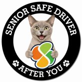 カーサイン 高齢者マーク SENIOR SAFE DRIVER ヨーロピアンバーミーズ マグネット 強力 直径13cm 肉球 日本製 車 ステッカー