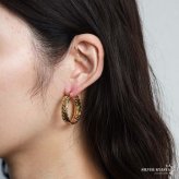 ステンレス 編み込みピアス 大ぶりピアス フープピアス ゴールド シルバー プチプラ 大きめ 存在感 メタル サークル リーフ 月桂冠 フィッシュボーン 両耳2点 レディース 女性 金属アレルギー対応 イヤリング
