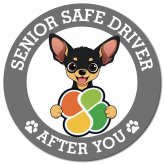 カーサイン 高齢者マーク SENIOR SAFE DRIVER スムースコートチワワ マグネット 強力 直径13cm 肉球 日本製 車 ステッカー