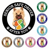 カーサイン 高齢者マーク SENIOR SAFE DRIVER ノーリッチテリア マグネット 強力 直径13cm 肉球 日本製 車 ステッカー