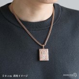 ステンレス ロケットネックレス HIPHOP 喜平チェーンネックレス ロケットペンダント マリアネックレス 写真 記念 思い出 50cm 60cm ピンク 聖母 6面カット メンズ 男性 金属アレルギー対応