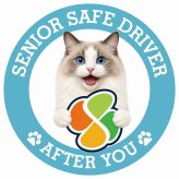 カーサイン 高齢者マーク SENIOR SAFE DRIVER ラグドール ステッカー シール 直径13cm 肉球 日本製 車