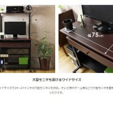 デスク チェア パソコン ハイタイプ 幅75cm 棚付き 引き出し キャスター付き 収納 テレワーク 在宅 ルーター プリンター 置き ワーク PC 書斎机 勉強机 大人 オフィス 省スペース おしゃれ 北欧 ブラウン ナチュラル iwp-65 新生活