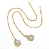 ピアス レディース K18 18金 0.3ct ダイヤモンド チェーンピアス イエローゴールド 揺れる 華奢 上品 ダイヤ ロングピアス 記念日 ギフト プレゼント