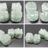 天然ヒスイ本翡翠如意ヒキュウミャンマー産天然石ひすいオスメスペア中小型置物
