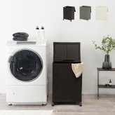 ランドリーバスケット 洗濯かご 収納ボックス かご フタ付き バスケット 大容量 大型 ワゴン おしゃれ 洗濯カゴ ラタン調 キャスター付き 防水 組立式 シンプル デザイン 約幅50×奥行38×高さ67cm キャスター付収納ボックス ランドリーボックス
