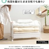 布団収納ラック 布団ラック 1段 奥行深型 IW-167 布団収納ラック 布団収納 押入れ クローゼット 毛布 マットレス 収納 大容量 キャスター付き 省スペース 通気性 カビ対策 白 ホワイト 押入れ収納 寝具収納 寝具の収納 クローゼットの整理に