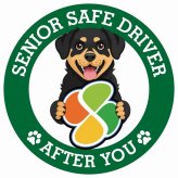 カーサイン 高齢者マーク SENIOR SAFE DRIVER ロットワイラー ステッカー シール 直径13cm 肉球 日本製 車