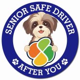 カーサイン 高齢者マーク SENIOR SAFE DRIVER シーズー マグネット 強力 直径13cm 肉球 日本製 車 ステッカー