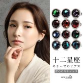 ステンレス 12星座ピアス 暗くなると光る 蓄光 ワンポイントピアス スタッドピアス 可愛い 誕生月 シルバー 片耳1点 ゾディアック 星 スター 宇宙 天体 綺麗 キラキラ メンズ レディース 金属アレルギー対応 イヤリング 男性 女性