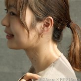 ピアス フープ つけっぱなし リング 太め 大ぶり アレルギー対応 ステンレス 幅2.5mm × 内径 16mm 20mm 中折れ 大人 上品 通勤 オフィス シンプル