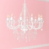 照明 ライト お手軽シャンデリア12灯（LED電球付き） 姫系 プリンセスホワイト 引掛けシーリング付き 簡単取り付け 天井 ゴージャス おしゃれ 12畳 ダイニング リビングロココ調 ヨーロピアン クラシック か 新生活