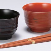 山中塗　根来・曙汁椀ペア（箸付） インテリア 漆器 盆 カタログギフト 景品 粗品