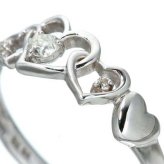 指輪 リング レディース ダイヤモンド 0.08ct K10 ハート 透かし アンティーク調 ゴールド 華奢 15号 ジュエリー アクセサリー プレゼント ギフト