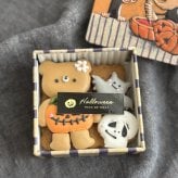 くまさんのハロウィンパーティーアイシングクッキー缶
