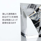 【名入れ代込】【ロゴ対応】グラスワークス プリズム クロック(M) 名前 彫刻 刻印 お祝い 置時計 プレゼント 法人記念品 受賞 永年勤続記念 周年記念 記念品 お祝い 還暦祝い 退職祝い インテリア 誕生日 引越祝 移転祝