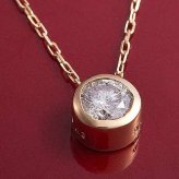 K18YG ダイヤモンド ネックレス 0.15ct フクリン留め ペンダント 18金 イエローゴールド 一粒ダイヤ シンプル 華奢 ジュエリー アクセサリー レディース ギフト