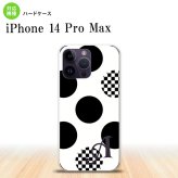 iPhone14 ProMax iPhone14 Pro Max スマホケース 背面ケース ハードケース 水玉 A 白 黒 +アルファベット 2022年 9月発売 nk-i14pm-1112i