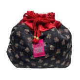 アナスイ ANNA SUI ドーリーガール バイ アナ スイ DOLLY GIRL バッグ 大判 巾着バッグ 大きめ ふわふわ 巾着ポーチ ブラック+レッド
